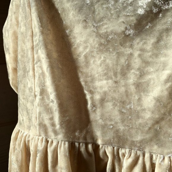 EUC American Eagle | X-Small | Cream/Ivory | Crushed Velvet Ruffle Tank Top - Picture 7 of 8